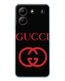 Чехол для ZTE Blade A54 с картинкой «Gucci — красный логотип»