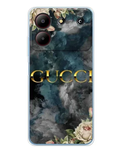 Чехол для ZTE Blade A54 с картинкой «Абстрактные цветы Gucci»