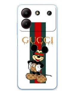 Чехол для ZTE Blade A54 с картинкой «Микки Маус Gucci — полосы»