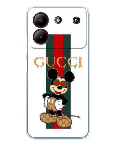 Чехол для ZTE Blade A54 с картинкой «Микки Маус Gucci — полосы»