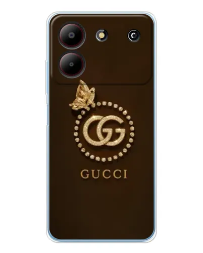 Чехол для ZTE Blade A54 с картинкой «Gucci — золотая бабочка»