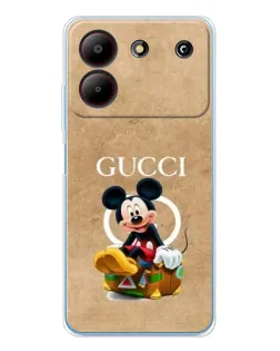 Чехол для ZTE Blade A54 с картинкой «Микки Маус Gucci — крафт»