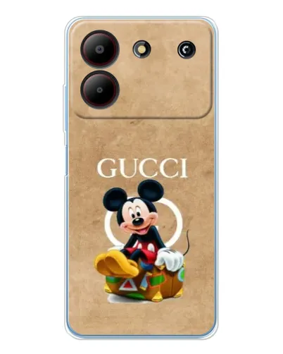 Чехол для ZTE Blade A54 с картинкой «Микки Маус Gucci — крафт»