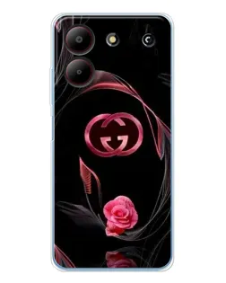 Чехол для ZTE Blade A54 с картинкой «Gucci — неоновая роза»