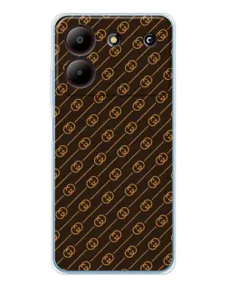 Чехол для ZTE Blade A54 с картинкой «Gucci — золотые диагонали»