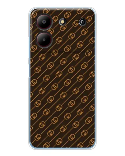 Чехол для ZTE Blade A54 с картинкой «Gucci — золотые диагонали»