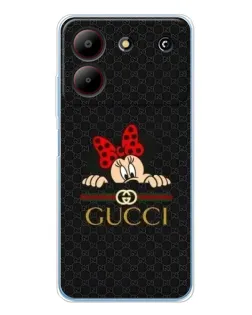 Чехол для ZTE Blade A54 с картинкой «Минни Маус Gucci — черный»