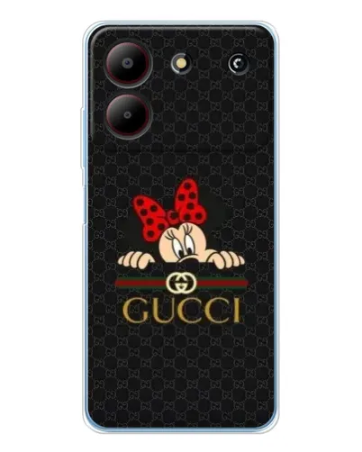Чехол для ZTE Blade A54 с картинкой «Минни Маус Gucci — черный»