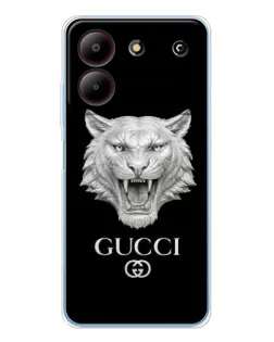 Чехол для ZTE Blade A54 с картинкой «Gucci — серебряный лев»