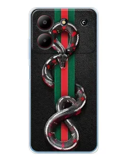 Чехол для ZTE Blade A54 с картинкой «Gucci — змея на полосе»