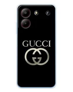 Чехол для ZTE Blade A54 с картинкой «Gucci — золото на черном»