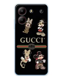 Чехол для ZTE Blade A54 с картинкой «Gucci — герои Disney и монограмма»
