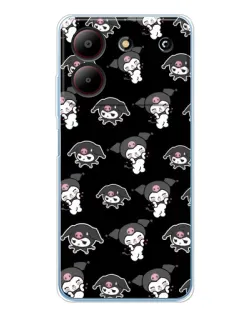 Чехол для ZTE Blade A54 с картинкой «Черный паттерн Kuromi»