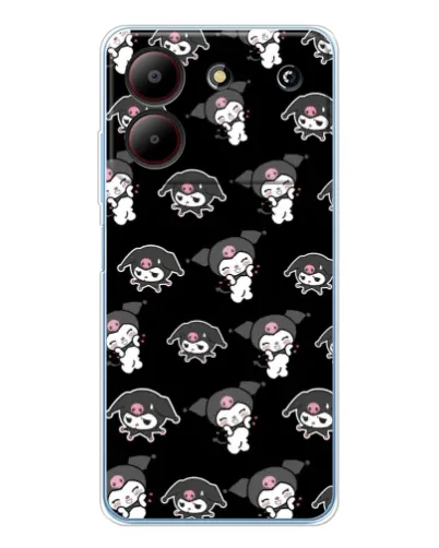 Чехол для ZTE Blade A54 с картинкой «Черный паттерн Kuromi»
