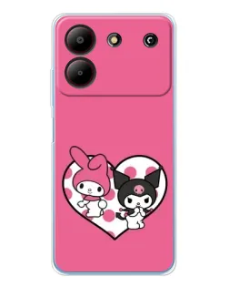 Чехол для ZTE Blade A54 с картинкой «Kuromi и My Melody»