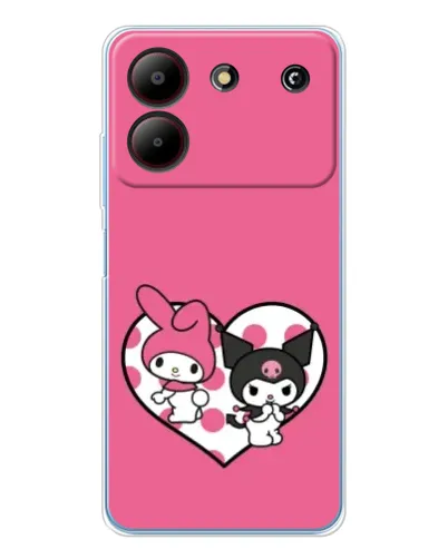 Чехол для ZTE Blade A54 с картинкой «Kuromi и My Melody»