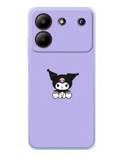 Чехол для ZTE Blade A54 с картинкой «Kuromi — фиолетовый минимализм»