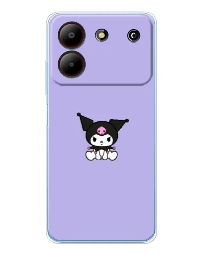 Чехол для ZTE Blade A54 с картинкой «Kuromi — фиолетовый минимализм»