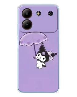 Чехол для ZTE Blade A54 с картинкой «Kuromi с зонтиком»