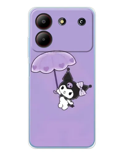 Чехол для ZTE Blade A54 с картинкой «Kuromi с зонтиком»