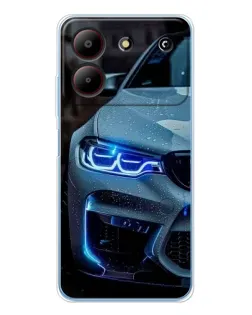 Чохол для ZTE Blade A54 з картинкою «Погляд BMW з синіми фарами»
