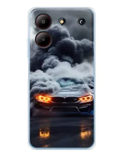Чохол для ZTE Blade A54 з картинкою «BMW у диму»