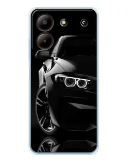 Чехол для ZTE Blade A54 с картинкой «Черная BMW — профиль»