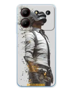 Чехол для ZTE Blade A54 с картинкой «PUBG — боец в пыли»