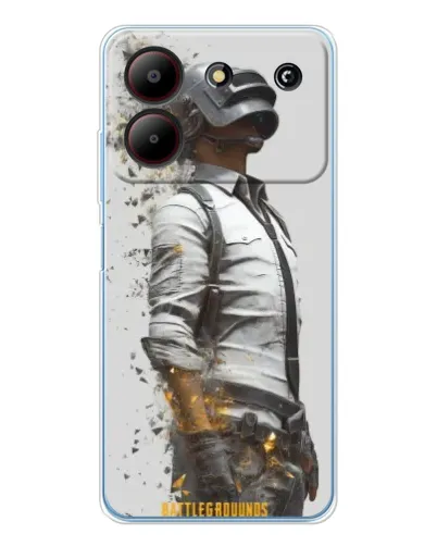 Чехол для ZTE Blade A54 с картинкой «PUBG — боец в пыли»