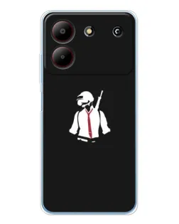 Чехол для ZTE Blade A54 с картинкой «PUBG — силуэт воина»