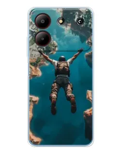 Чехол для ZTE Blade A54 с картинкой «PUBG — свободное падение»
