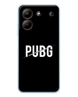 Чехол для ZTE Blade A54 с картинкой «PUBG — белый логотип»