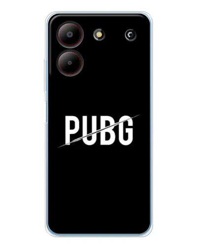 Чехол для ZTE Blade A54 с картинкой «PUBG — белый логотип»