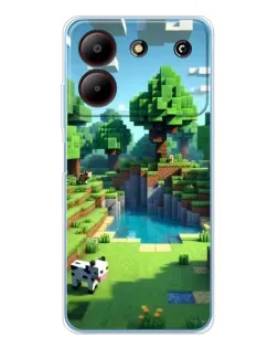 Чехол для ZTE Blade A54 с картинкой «Minecraft летний день»