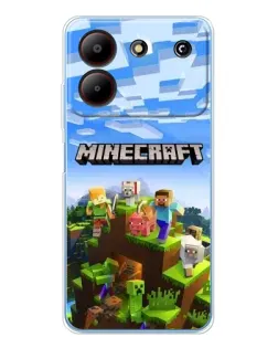 Чехол для ZTE Blade A54 с картинкой «Minecraft классический мир»