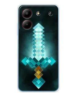 Чехол для ZTE Blade A54 с картинкой «Алмазный меч неон»