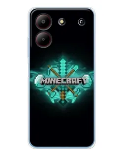 Чехол для ZTE Blade A54 с картинкой «Minecraft Diamond лого»