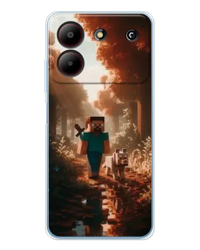 Чехол для ZTE Blade A54 с картинкой «Стив в лесу» Чехол для ZTE Blade A54 с картинкой «Стив в лесу»