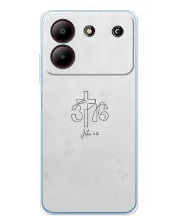 Чохол для ZTE Blade A54 з картинкою «Івана 3:16 Хрест»