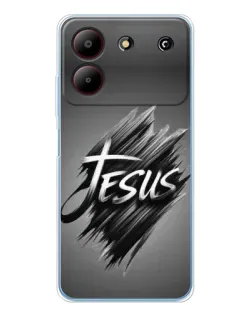 Чехол для ZTE Blade A54 с картинкой «Надпись Jesus Graffiti»