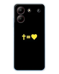 Чехол для ZTE Blade A54 с картинкой «Сердце и Крест»