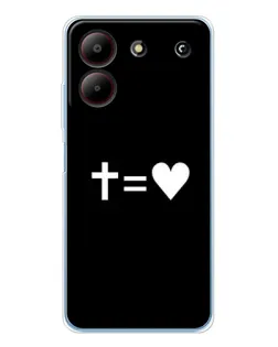 Чехол для ZTE Blade A54 с картинкой «Крест и Сердце»