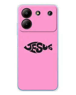 Чехол для ZTE Blade A54 с картинкой «Розовый символ  Jesus»