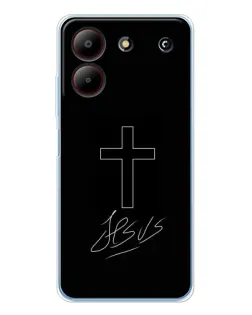 Чехол для ZTE Blade A54 с картинкой «Графический крест Jesus» Чехол для ZTE Blade A54 с картинкой «Графический крест Jesus»