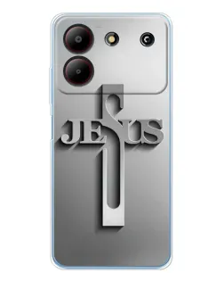 Чохол для ZTE Blade A54 з картинкою «Металевий хрест Jesus»