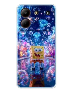 Чехол для ZTE Blade A54 с картинкой «Неоновый океан»