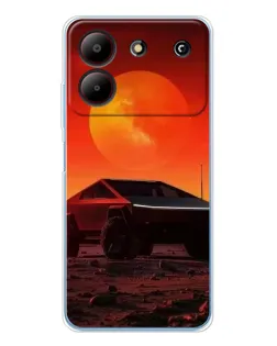 Чохол для ZTE Blade A54 з картинкою «Cybertruck на Марсі»