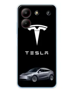 Чехол для ZTE Blade A54 с картинкой «Tesla Model Y»