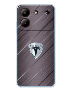 Чехол для ZTE Blade A54 с картинкой «Металлическая текстура Tesla»