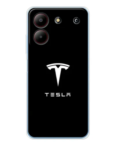 Чехол для ZTE Blade A54 с картинкой «Tesla White Logo»